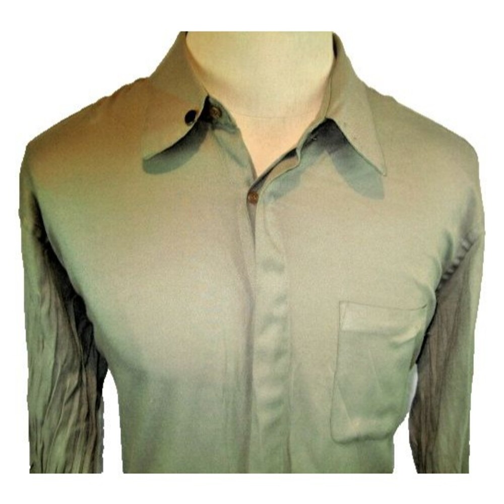 Mens Diamante Tan LS Dress Shirt w Covered Placket sz XL